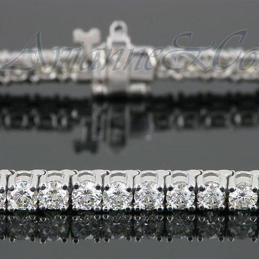 14K White Solid Gold Womens Diamond Tennis Bracelet 6.23 Ctw